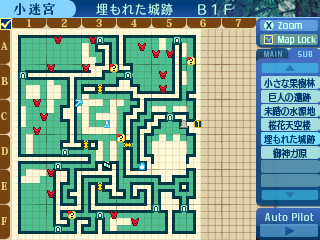 地図：埋もれた城跡